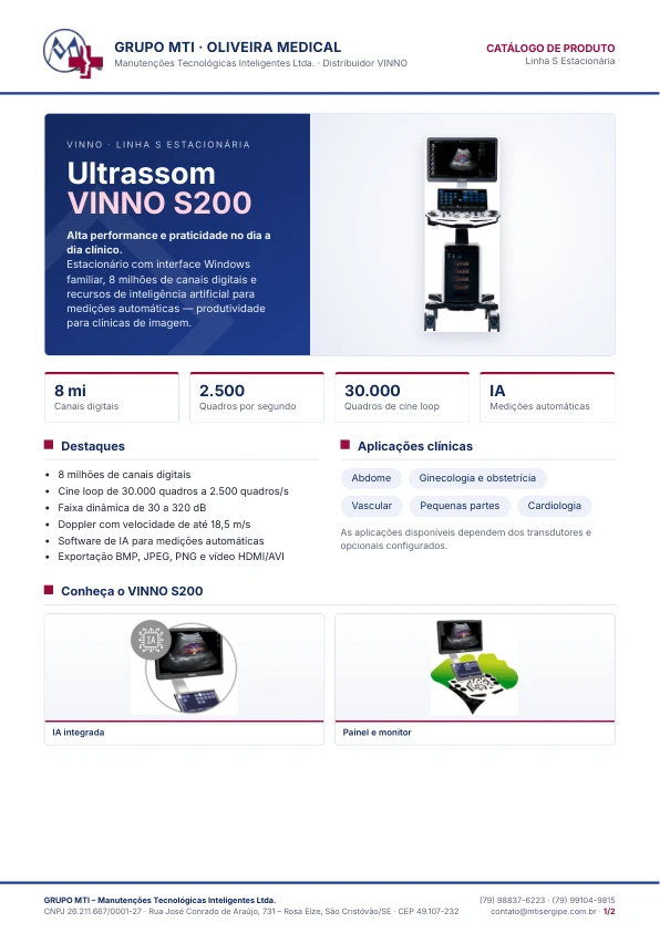 Capa do catálogo VINNO S200