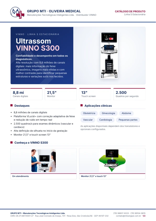 Capa do catálogo VINNO S300